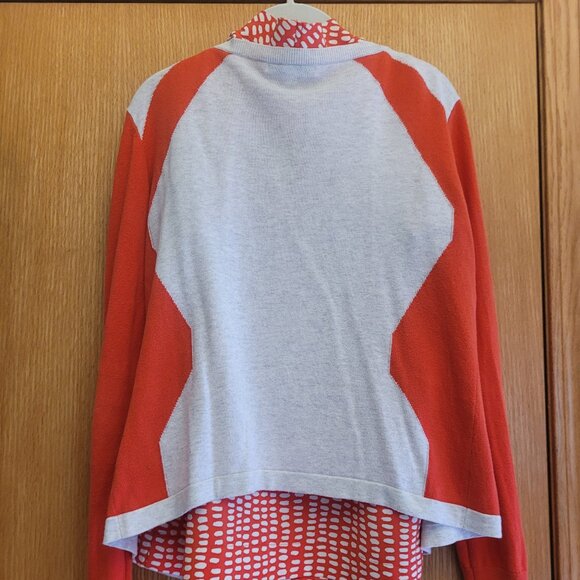 CAbi Hourglass Cardigan Red and Oatmeal #192 Size M - Picture 5 of 5